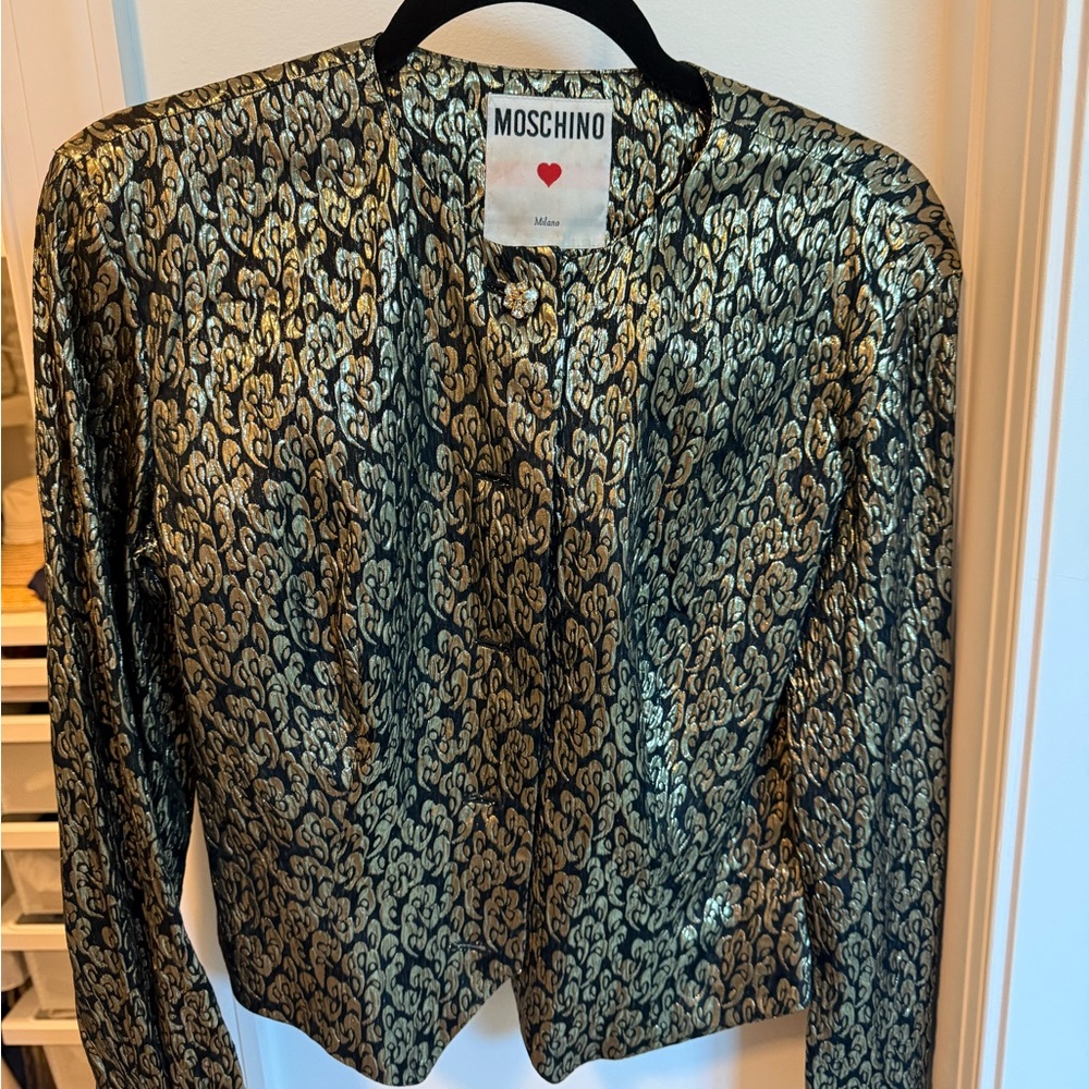 Moschino Metallic Gold and Black Blazer